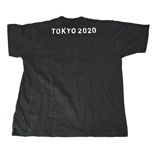 Tokyo 2020 Olympics Mens T-Shirt Adult Size M Black Short Sleeve Logo Crewneck - Picture 2 of 4